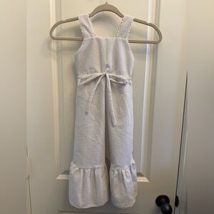 Baliene Tan White Toddler Girls Linen Seersucker Dress Size 3